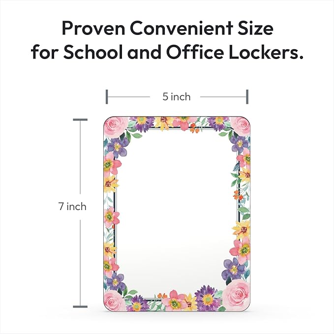 Locker Mirror Magnetic for School and Office, Strong Magnetic Mirror for Locker, Magnetic Locker Mirror with Colorful Design, Locker Accessories, 1 Pack, 5 inxh x 7 inch