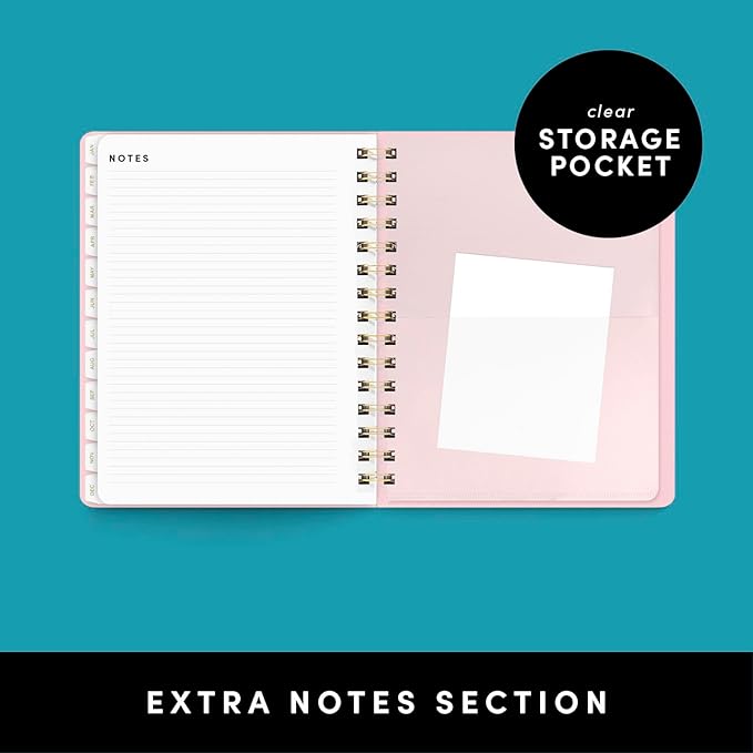 PAPERAGE 2026 Weekly & Monthly Planner, 12 Months (January 2026 - December 2026), 6.6 in x 8.1 in, Spiral Bound 2026 Planner with Weekly, Monthly & Yearly Views, Note Pages & Inner Pocket – Sage Green