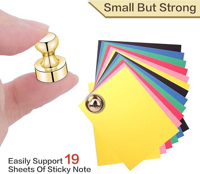 LOVIMAG Fridge Magnets 20Pcs Refrigerator Whiteboard Small Strong Magnet Classroom Kitchen Accessories Decorative Locker Set Decor Must Haves Office Calendar Refrigerador Magnetic Cute Crafts Gold