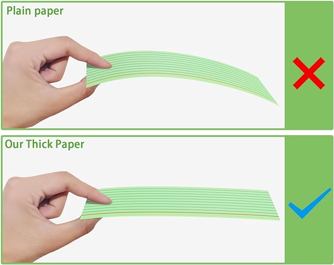 200 PCS Colored Index Cards 3x5, Ruled Index Cards, Flash Cards for Studying, Heavy Note Cards for Office, Home and School，Light Red/Green/Yellow/Beige 4 Colors, 50 PCS of Each Color