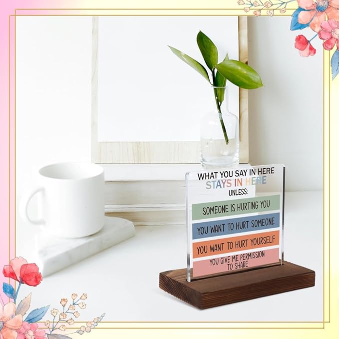 Mental Health Gifts for Coworker, Encouragement Gifts for Coworker, Positive Affirmation Gifts for Coworker, Modern Acrylic Desk Plaque with Inspirational Quotes, 10 x 10 x 1.5 cm,XXD50