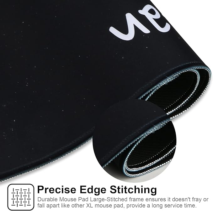 Large Gaming Mouse Pad with Stitched Edges,[27.5x11.8In] Extended Letter Mouse Pad with Non-Slip Natural Rubber Base for Gamer/Desktop/Office/Home 70x30 letter02