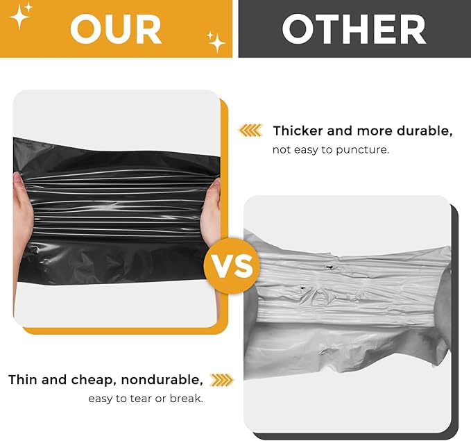 Metronic Poly Mailers 10X13 1000 Pack, Strong Adhesive Shipping Envelopes for Clothing, Medium Shipping Bags for Small Businesses, Waterproof Mailers Poly Bags (Black, 10x13 1000PC)