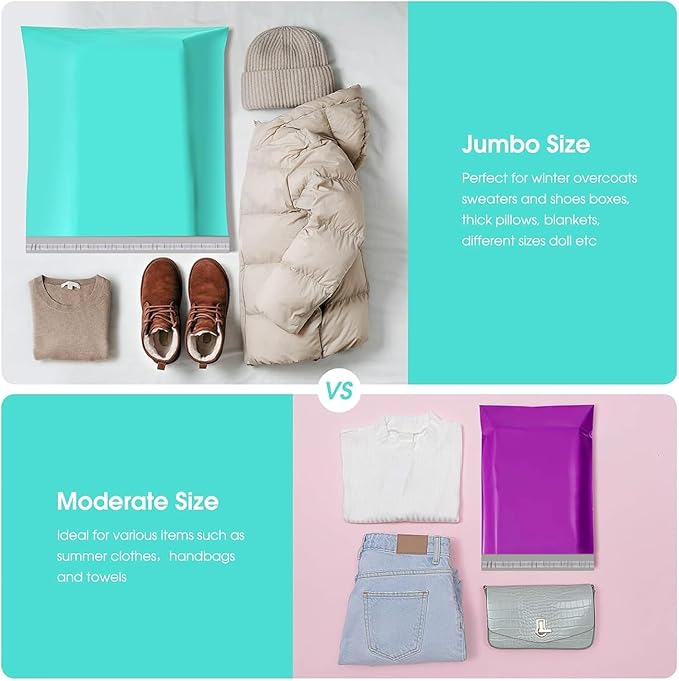 Metronic Poly Mailers 24x24 300Pcs Large Shipping Bags for Clothes Plastic Mailers Strong Self Seal Adhesive Shipping Envelopes for Small Business Tear-resistant Mailer Bags Mailing Envelopes in Teal