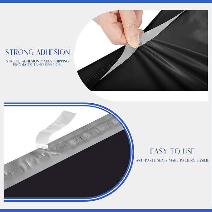 Metronic Large Poly Mailers 24×36 25 Pcs Large Shipping Bags for Clothes,Self Adhesive Shipping Envelopes for Small Business,Waterproof Mailers Poly Bags for Shipping,Packaging Mailing Bags Black