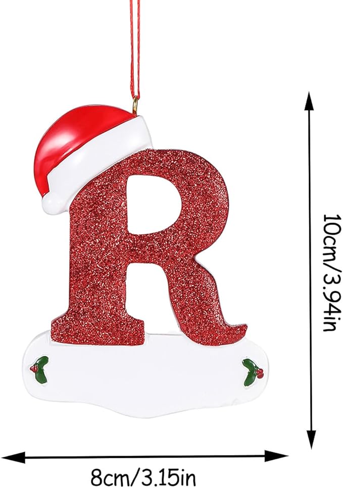 Personalized 26 Letters Ornaments for Christmas Tree 2025, Custom Christmas Ornament with Family Member's Names 3D Resin Xmas Hanging Pendant Original Gifts for Family Friends(S)