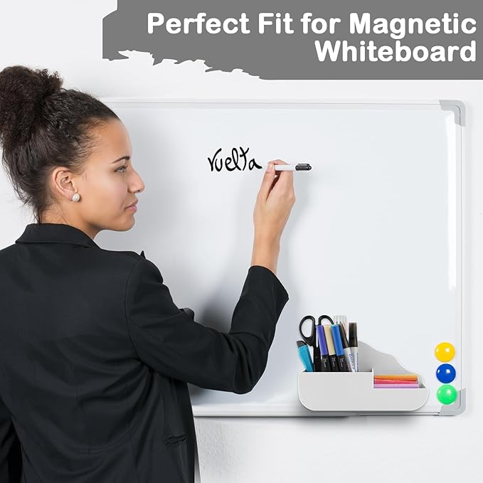 Magnetic Pen Holder,3 Compartments Magnetic Dry Erase Marker Holder,Extra Strong Magnet Storage Marker Pen Pencil Organizer for Refrigerator,Whiteboard,Locker Accessories(Cloud Style)