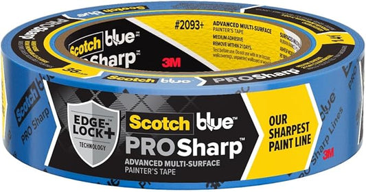 ScotchBlue PROSharp Painter's Tape 1.5 Inch Wide (1.41 in x 60 yd) 1 Roll Blue Tape Protects Surfaces and Removes Easily, Edge-Lock Tape for Indoor and Outdoor Use (2093+-36EC)
