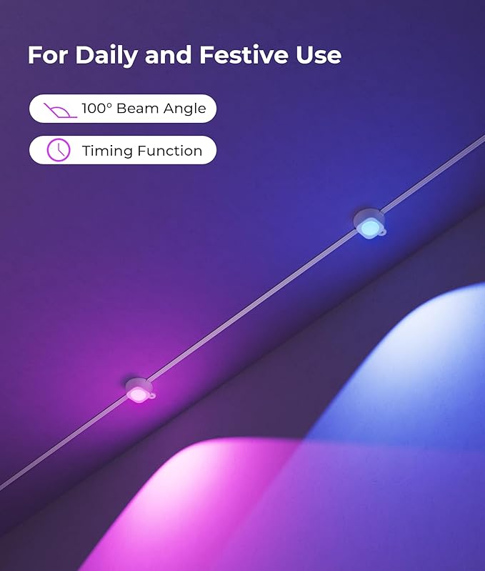 Permanent Outdoor Christmas Lights Pro, 100ft RGBWW & 60LM Triple-LED Smart Lights, Christmas Decorations Outdoor with 79 Scene Modes, IP67 Waterproof Work with Alexa, Google Assistant