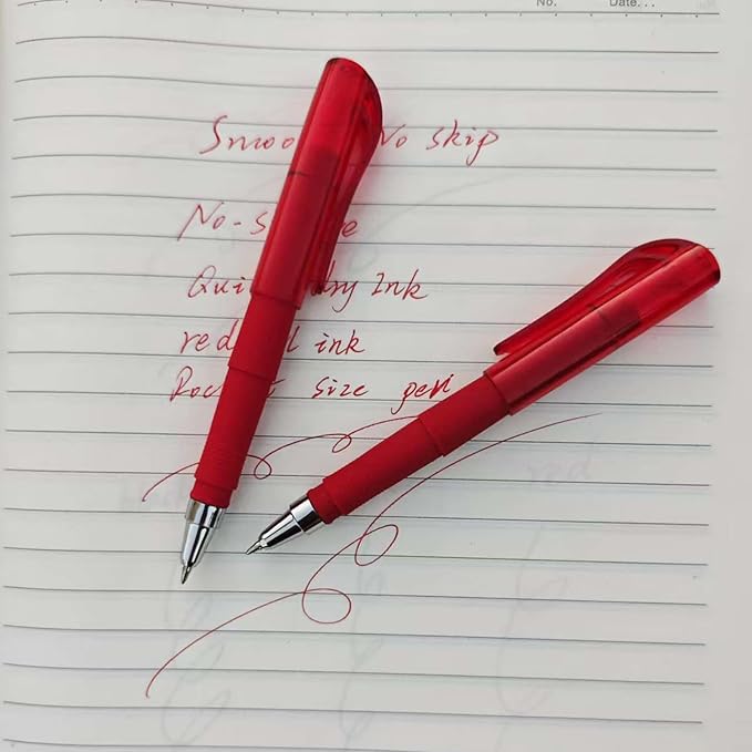 10-Pack Novelty Mini Ballpoint Pens Pocket size Pen Matte Finish Gel Pens, Red Ink Refills, 0.5mm Fine Point Bulk Office & School Supplies for Writing, Marking,Note Taking, Everyday Use