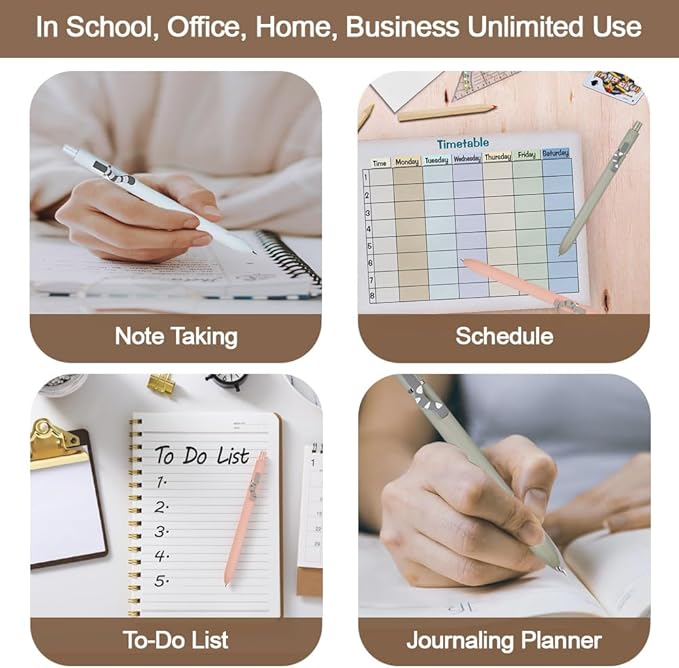 VICO Cute Cat Gel Pens – 4 Pack 0.5mm Fine Point Black Ink, Smooth Quick-Dry Writing Pens for School, Office & Study – Kawaii Aesthetic Stationery Gift