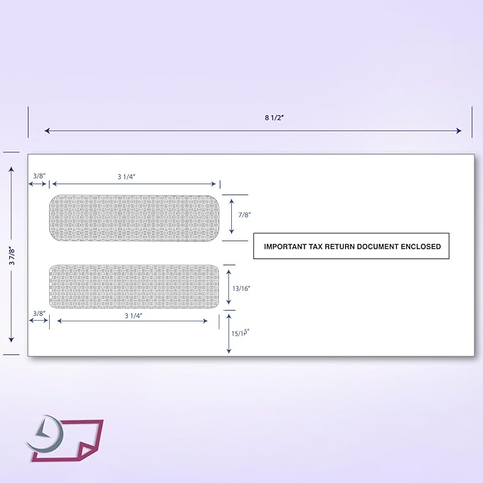 NextDayLabels - Envelopes, Designed to fit W-2 3-Up Employee Tax Forms, Horizontal Format (Pack of 100 Self Seal Envelope)