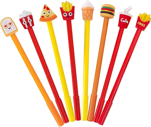 Cute Food Gel Ink Pens - 40 Pcs Fun, Kawaii Pens, 0.5 mm Black Ink, Ideal for Kids, School & Office Supplies (Food-01)