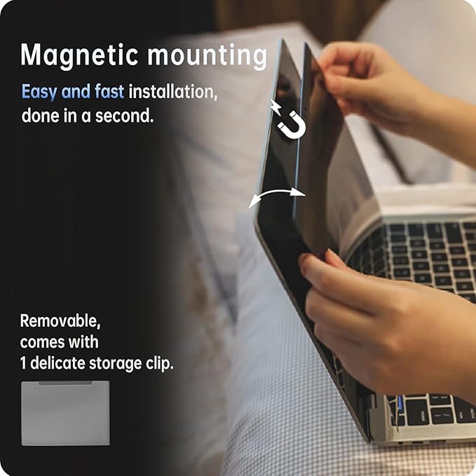 Magnetic Privacy Screen for Macbook Air 13 Inch (2018-2021, M1) / Macbook Pro 13 in (2016-2022, M1, M2), Removable Anti Blue Light Glare Filter for Mac 13In Laptop