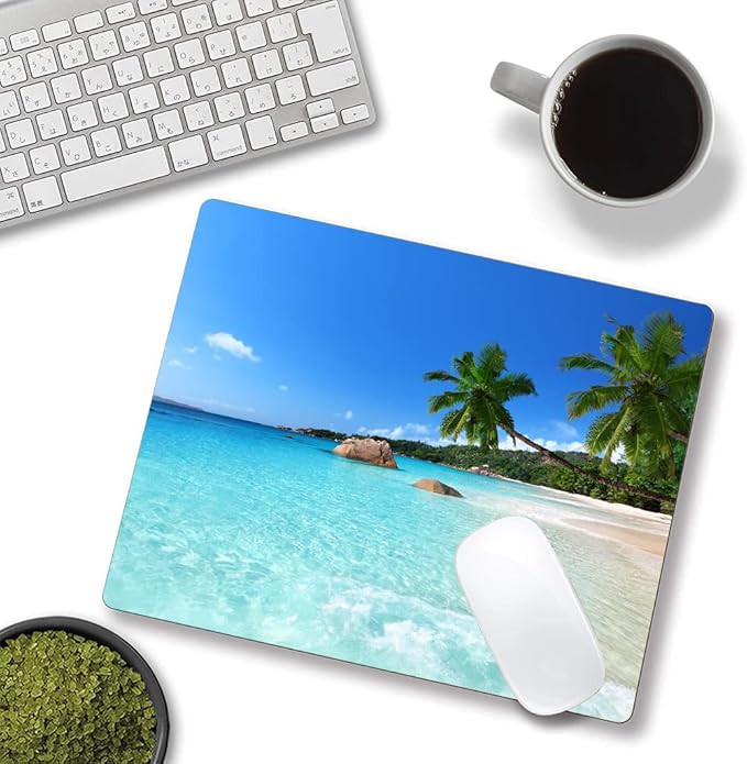 Mouse Pad, Premium-Textured Mouse Mat, Non-Slip Rubber Base Mousepad for Laptop, Computer & PC,9.5×7.9 in,Hawaii Beach