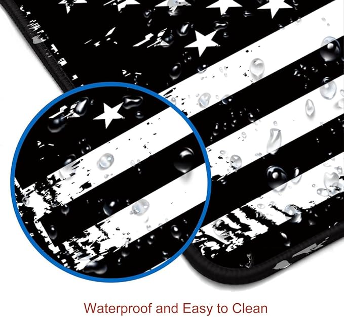 Large Mouse Pad, Gaming Mousepad with Stitched Edges, Non-Slip Rubber Base Keyboard Mouse Mat Desk Pad for Work, Game, Office, Home, 31.5 x 11.8 in, American Flag