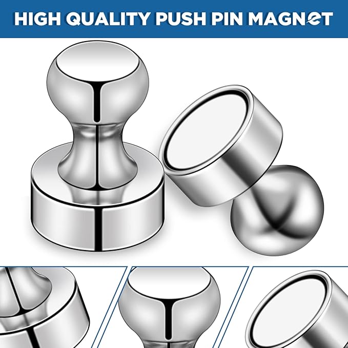 LOVIMAG Fridge Magnets 30Pcs Refrigerator Whiteboard Small Strong Magnet Classroom Kitchen Accessories Decorative Locker Set Decor Must Haves Office Calendar Refrigerador Magnetic Cute Crafts Silver