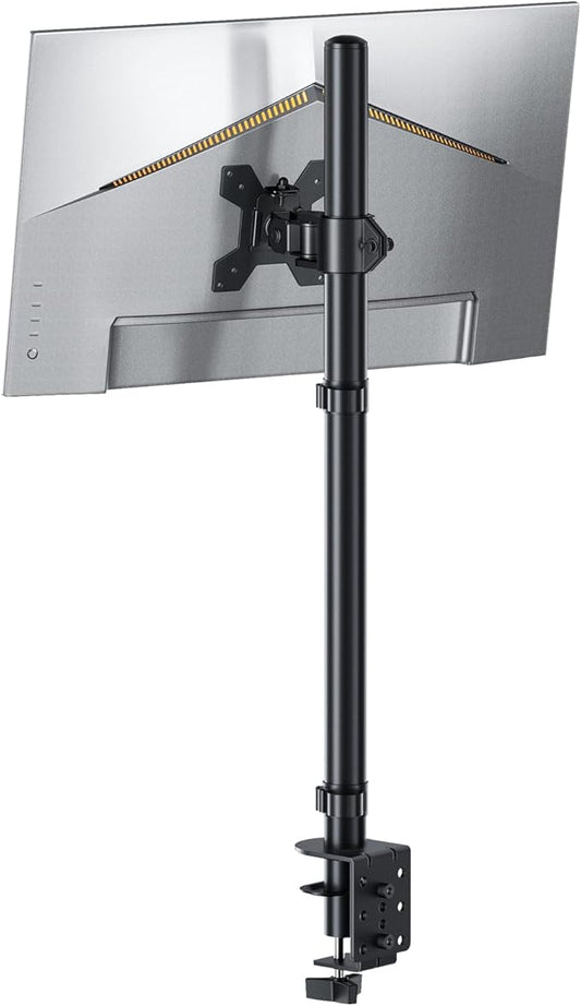 Monitor Arm Desk Mount for 13-27'' Monitors, Single Extra Tall 31.5 Inch Monitor Stand Holds up to 17.6lbs with Swivel, Tilt, Height Adjustable, C-Clamp, 75x75-100x100mm VESA
