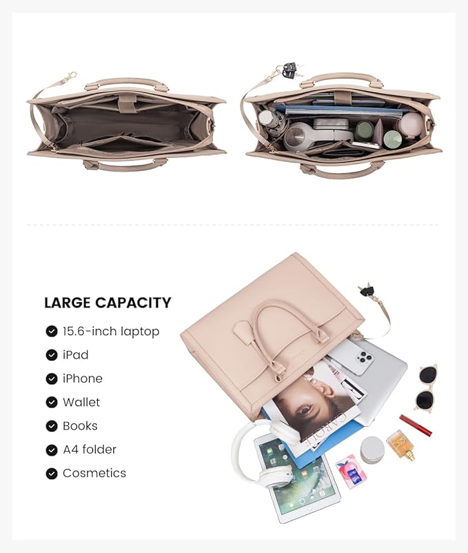 LOVEVOOK Laptop Tote Bag for Women, Office Work Bag Briefcase fit for 15.6 inch Laptop, Large Capacity Teacher Bag Handbag
