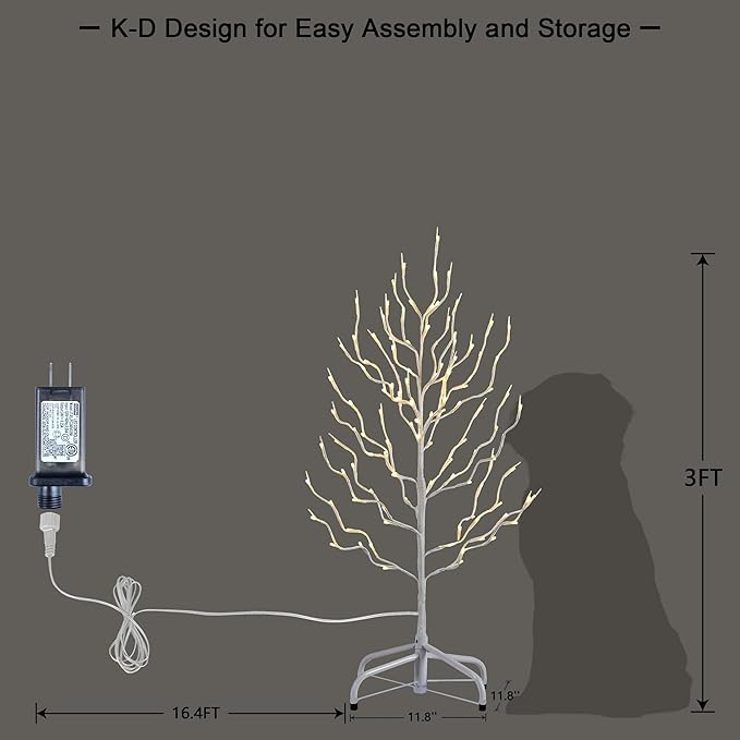 LIGHTSHARE 3FT Star Tree 112 LED Lights Warm White for Home & Christmas Decorations, 3'