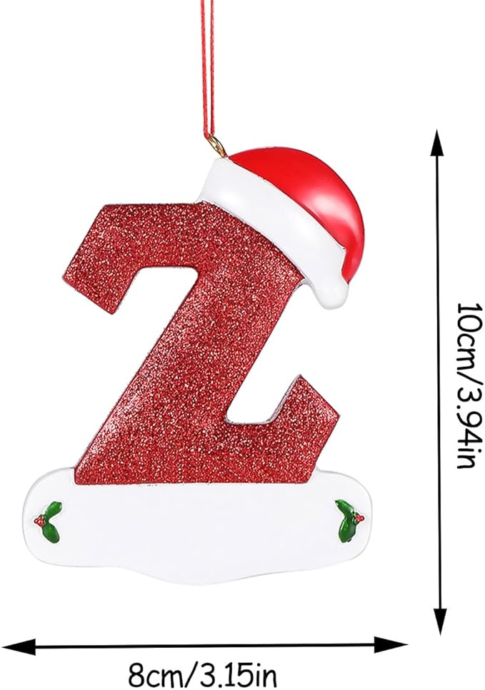Personalized 26 Letters Ornaments for Christmas Tree 2025, Custom Christmas Ornament with Family Member's Names 3D Resin Xmas Hanging Pendant Original Gifts for Family Friends(Z)