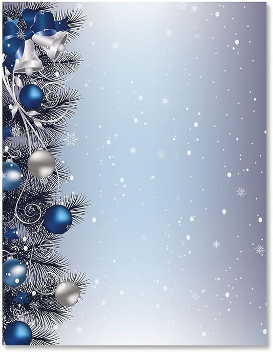 Current - Silver Bells Christmas Stationery – For Holiday Letters, Hand-Written Notes, 25 Sheets, 8½ x 11 Inches, Printer Compatible, 70# Text Opaque Paper