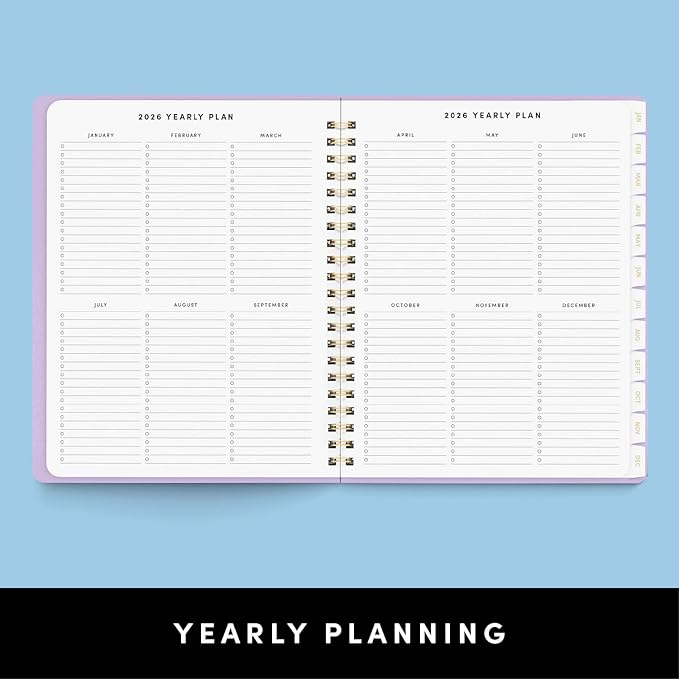 PAPERAGE 2026 Weekly & Monthly Planner, 12 Months (January 2026 - December 2026), 9.2 in x 11.2 in, Spiral Bound 2026 Planner with Weekly, Monthly & Yearly Views, Note Pages & Inner Pocket – Black