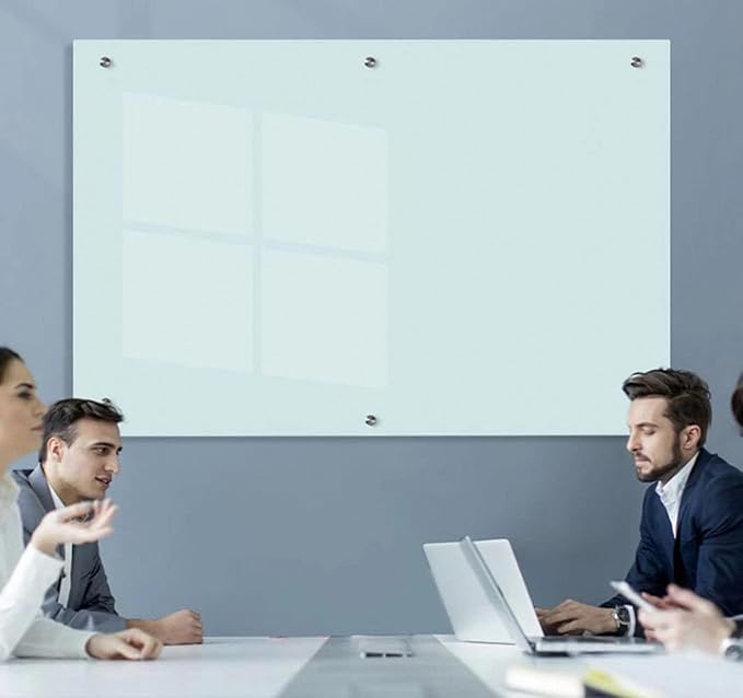 Magnetic Glass Writeboard 72"x48" Premium Tempered Dry Erase Boards Wall Mounted Frameless Whiteboard Bulletin Message Boards (White)