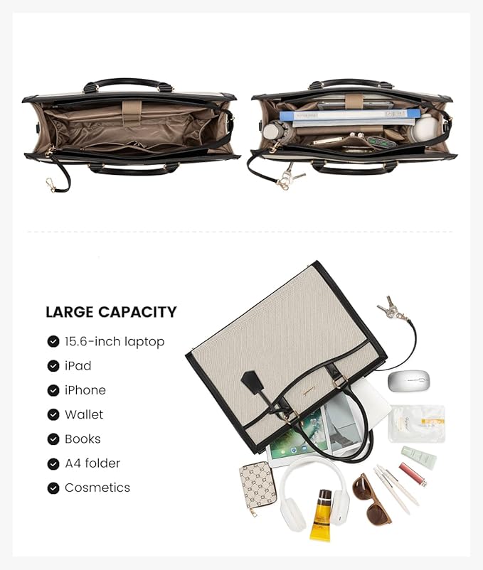 LOVEVOOK Laptop Tote Bag for Women, Office Work Bag Briefcase fit for 15.6 inch Laptop, Large Capacity Teacher Bag Handbag