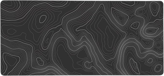 Large Gaming Mouse Pad Topographic Map Lines Contour Geographic PC Computer Keyboard XXL Mouse Mat Desk Pad Non-Slip Desk Mat for Home Office Gaming Work, 35.5 X 16 in