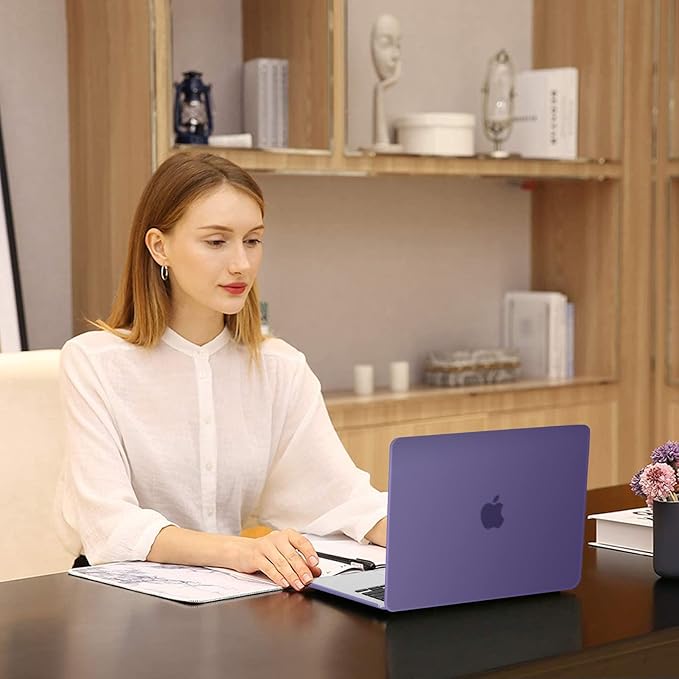 MOSISO Compatible with MacBook Air 13 inch Case 2025 2024 2023 2022 M4 A3240 M3 A3113 M2 A2681, Plastic Hard Shell&Keyboard Cover&Screen Film&Type C for MacBook Air 13.6 inch Case, Imperial Purple