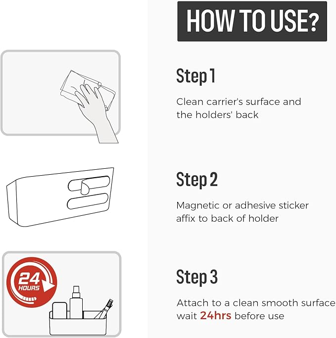 loukin Magnetic and Adhesive Marker Holder, Dry Erase Accessory Tray, Magnetic Storage Organizer for Whiteboard, Glass or Refrigerators (Green)