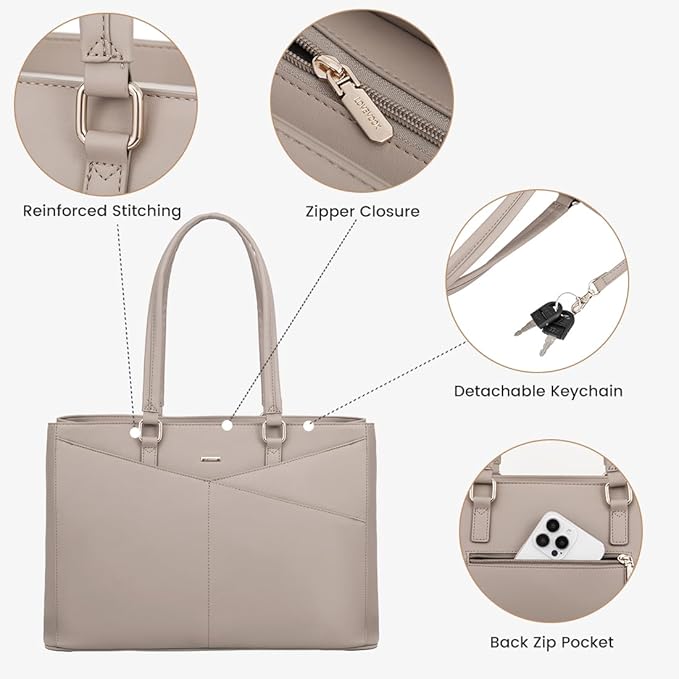 LOVEVOOK Laptop Tote Bag for Women, Office Work Bag Briefcase fit for 15.6 inch Laptop, Large Capacity Teacher Computer Bag Handbag