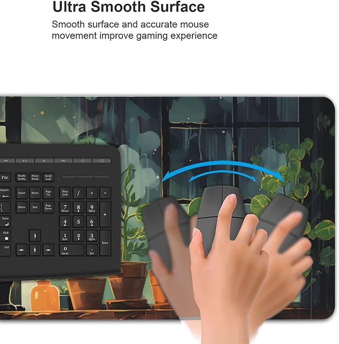 35.4 x 15.7 in, XXL Large Mouse Pad for Desk, Extended Keyboard Mouse Mat for Computer Office, Big Laptop Mouse pad, Gaming Pc-Cute Black Cat