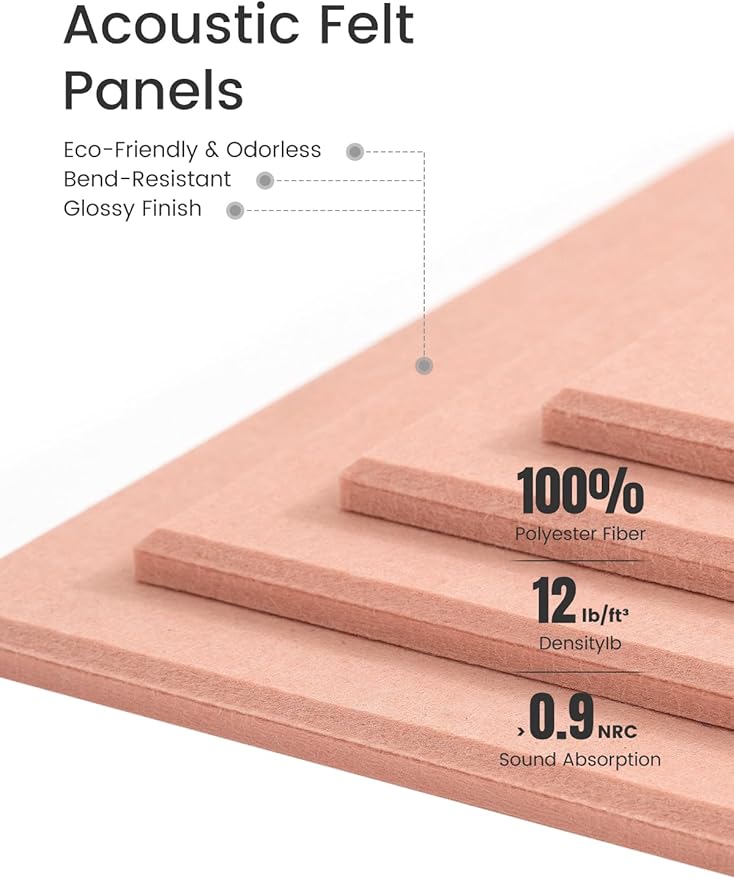 Large Felt Bulletin Board 48" x 36" Cork Board Alternative-12 Pack with 70 Safe Removable Adhesive Tabs, Cork Boards for Walls Cork Board for Home Office Classroom Pin Board-Coral