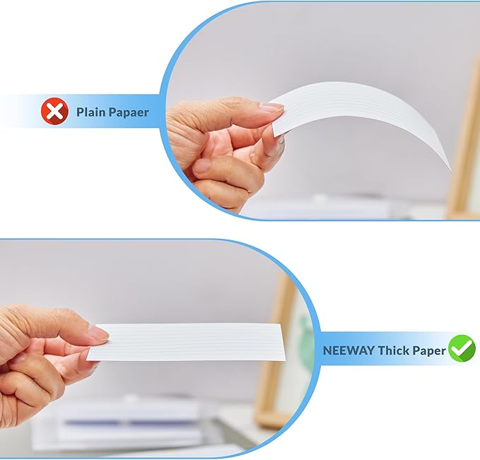 NEEWAY Heavyweight Ruled Index Cards 3x5, 200 Count Flash Cards with Rings and Cover, White Note Cards Lined for Home, Office