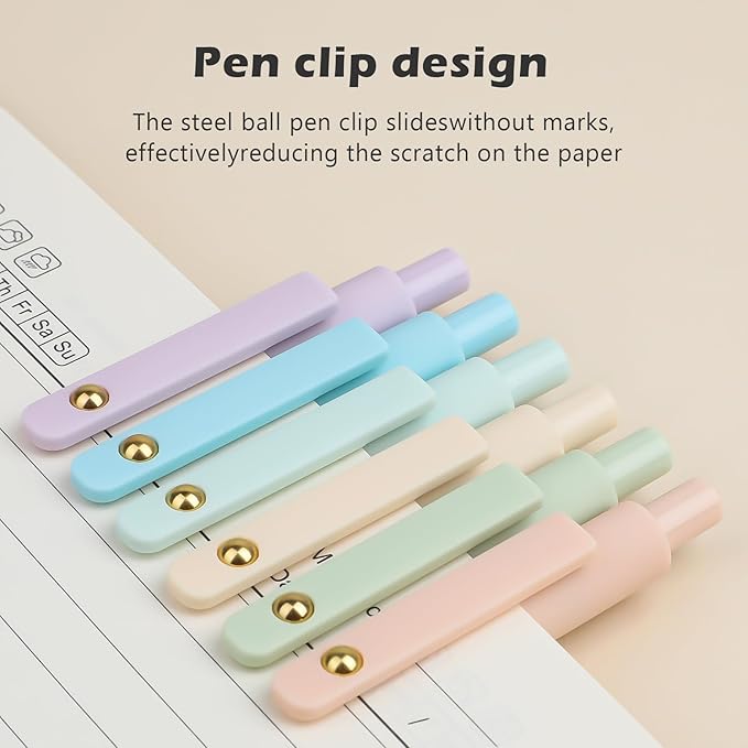 Ddaowanx Gel Pens,0.7mm Quick Dry Black Ink,Fine Point Smooth Writing Pen,Aesthetics Office School Supplies,Gifts for Women,stocking stuffers for teen girls (6 Pcs Gradient, Black)