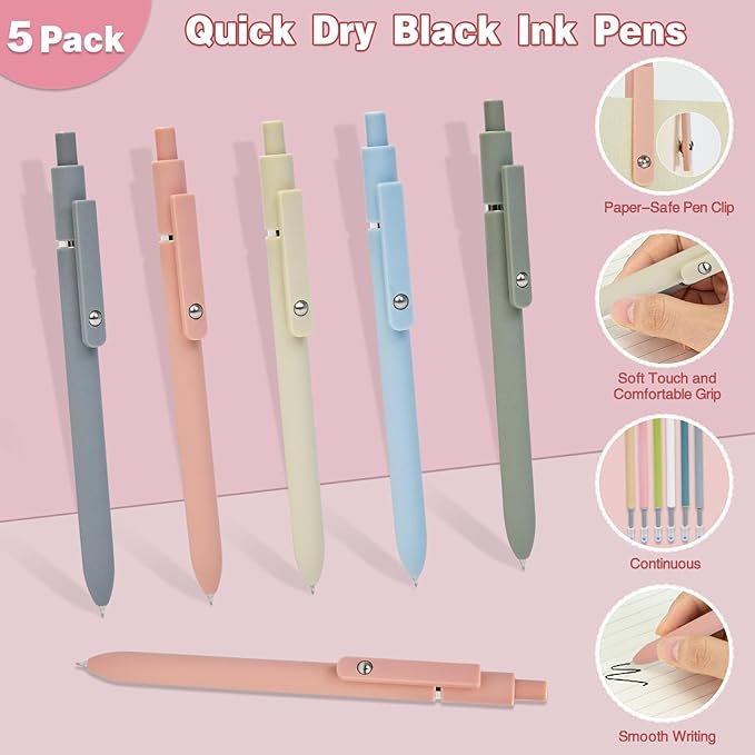 52 PCS Aesthetic School Supplies with Highlighters, Mechanical Pencils, Color Ink Gel pens, Pencil Case, Bible Study Supplies, Pens Pencils and Highlighters Set, Stationary Set for Student