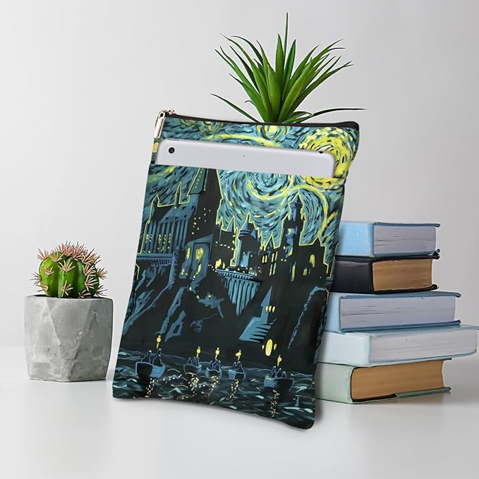 Magic Stuff Wizarding Castle Sleeve Book Cover Book Lovers Gifts Book Club Gifts Wizard Book Protector Book Gifts for Readers Women Her Magic Movie Fans Bibliophile Auntie Graduation Birthday Gifts