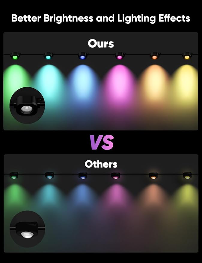 Permanent Outdoor Lights 100ft,RGBW Eaves Light with 72 LED Lights,111+ Scenes Modes Outdoor Lighting, Waterproof Permanent Light for Daily Holiday Halloween Decorations, Compatible with Alexa,Black