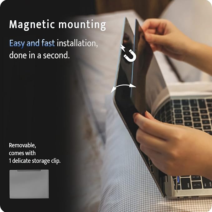 Magnetic Privacy Screen for MacBook Pro 15 Inch (2016-2019), Removable Anti Blue Light Glare Peep Filter Black out Screen Protector for Mac 15In Laptop Model (A1707, A1990)