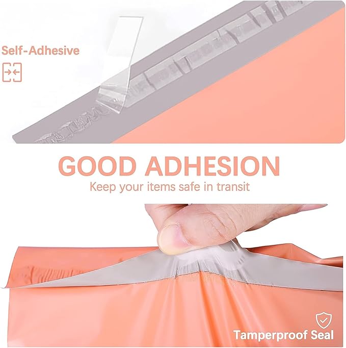 Metronic Large Poly Mailers 24x24 50 Pcs, Extra Large Shipping Bags for Clothing | Strong Adhensive Mailing Bags for Small Business, Shipping Envelopes, Tear-resistant Packing Bags in Peach Pink