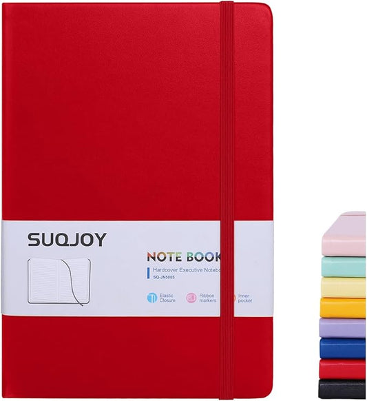 Lined Journal Notebooks for Writing, 100 GSM Thick Paper, 1 Pack Hardcover Notebooks, A5 College Ruled Notebook, Journaling Notebook for School/Travel/Office (Red- 1 Pack)