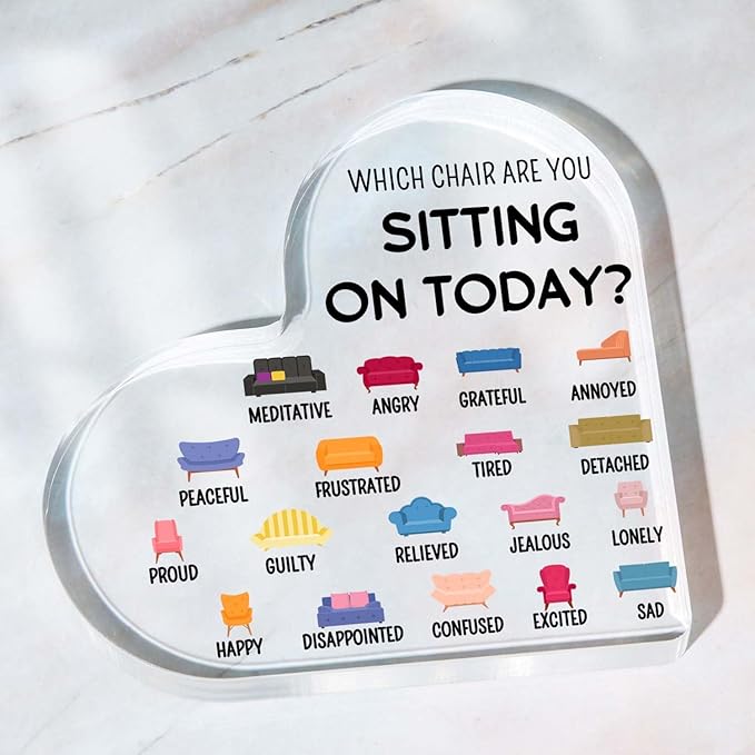 Mental Health Decor, Psychotherapy Affirmations Heart Acrylic Sign, School Counselor Sign, Anxiety Relief Social Psychology Sign, Mental Health Gifts for Social Worker Classroom School Counseling