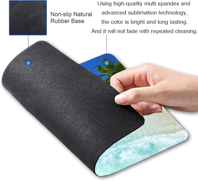 Mouse Pad, Premium-Textured Mouse Mat, Non-Slip Rubber Base Mousepad for Laptop, Computer & PC,9.5×7.9 in,Hawaii Beach