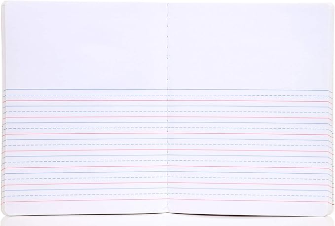 Mintra Primary Composition Notebook, 4 Pack, Blue Cover, 80 Sheets, 7.5in x 9.75in, 1/2 Sheet, Ruled with Drawing Area, Flexible Hardcover Journal , Grades K-2, School & Home Use