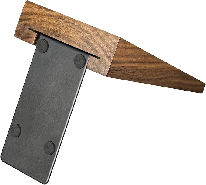 Luxdecor Walnut Book Ends Hold Heavy Books-6x5x4in Wood Bookends for Office Desk Non Skid, Decorative Walnut Bookend 2pack, Triangle Style