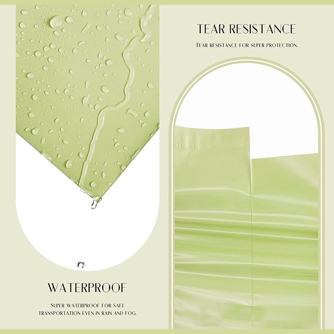 Metronic Poly Mailers 10X13 1200PC, Sturdy Shipping Bags for Small Business, Waterproof Mailers Poly Bags, Strong Adhesive Shipping Envelopes for Clothing, Efficient Mailing Envelopes in Avocado Green