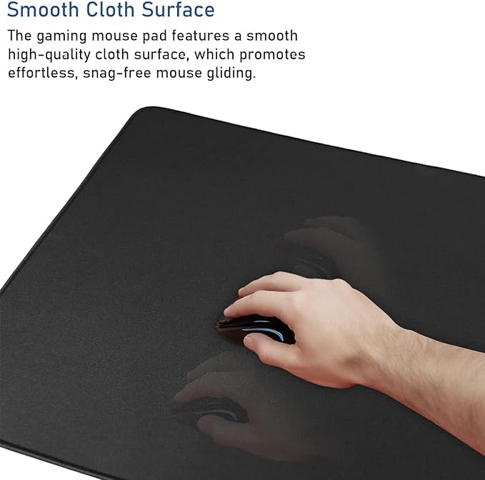 Large Mouse Pad, (31.5X11.8In) Durable Non-Slip Natural Rubber Base Desk Mousepad with Stitched Edges, Waterproof Computer Keyboard Pad Mat for Esports Pros/Gamer/Desktop/Office/Home - Black