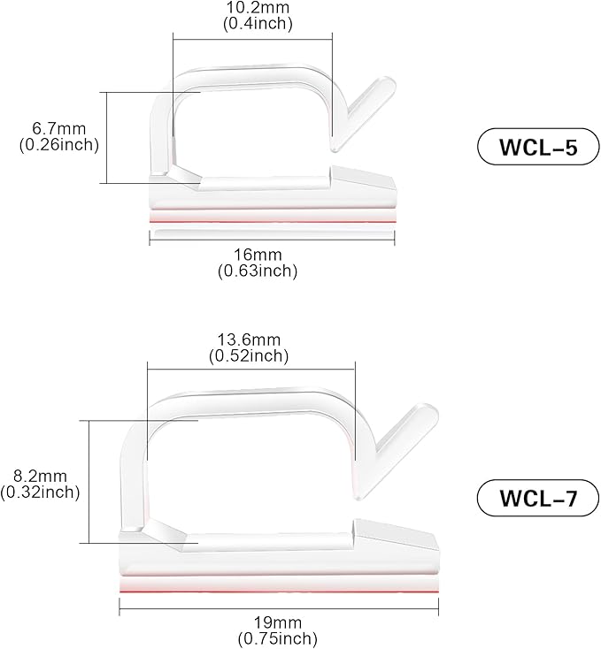 120PCS XHF Adhesive Cable Wire Clips Clear, Cable Holder Staples Outdoor Cable Management Wire Organizer Cord for Under Desk, Car, Wall, TV PC Ethernet Cable